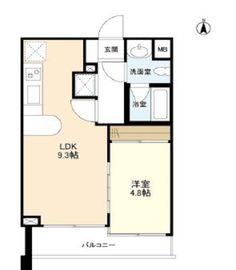 ボヌール都立大学壱番館 305 間取り図