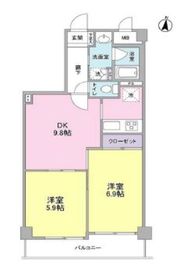 ボヌール都立大学弐番館 104 間取り図