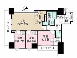 パークタワー山王 2階 間取り図