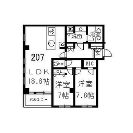 レガロ高輪 207 間取り図