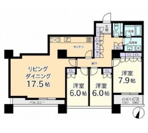 グランパークハイツ 1604 間取り図