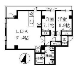 レガロ高輪 302 間取り図