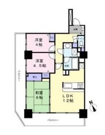 ライオンズタワー池袋 4階 間取り図