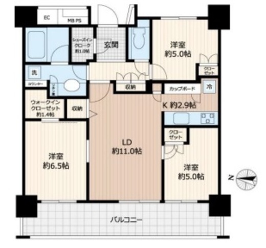 パークタワー東雲 24階 間取り図