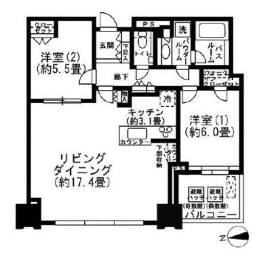 シティタワーズ豊洲ザ・シンボル 28階 間取り図