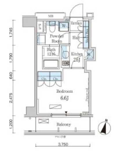 パークアクシス自由が丘テラス 206 間取り図