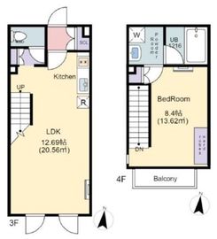 リトルズラピス弥生町 304 間取り図