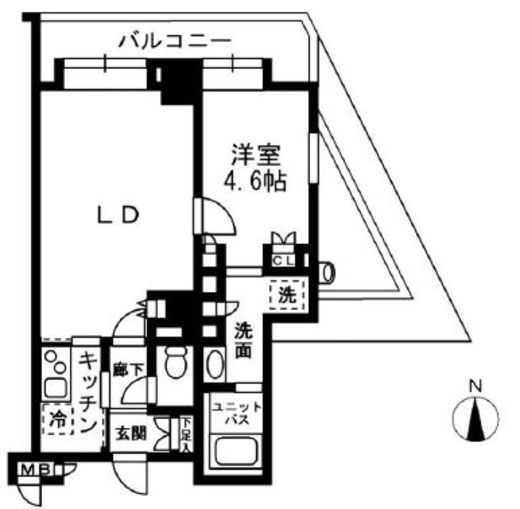 レジディア中落合 A504 間取り図