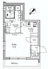 ル・スティル東山 205 間取り図