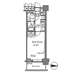 パークアクシス辰巳ステージ 418 間取り図