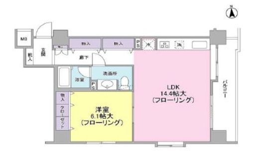 フリーディオ芝公園 5階 間取り図