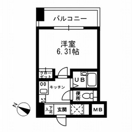 レジディア三越前 1207 間取り図