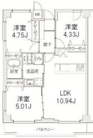 コスモリード学芸大学 404 間取り図