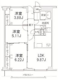 コスモリード学芸大学 502 間取り図