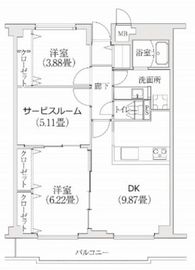 コスモリード学芸大学 305 間取り図