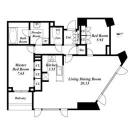 パークハウス広尾 2階 間取り図