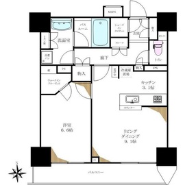 ライオンズ四谷タワーゲート 22階 間取り図