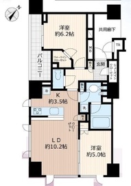 シティハウス勝どきステーションコート 12階 間取り図