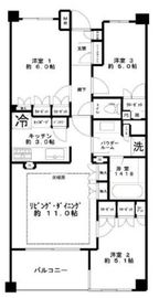 ザ・ヒルズ市谷薬王寺 2階 間取り図