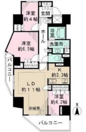 パークハウス市谷柳町 8階 間取り図