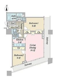 コンシェリア西新宿タワーズウエスト 37階 間取り図