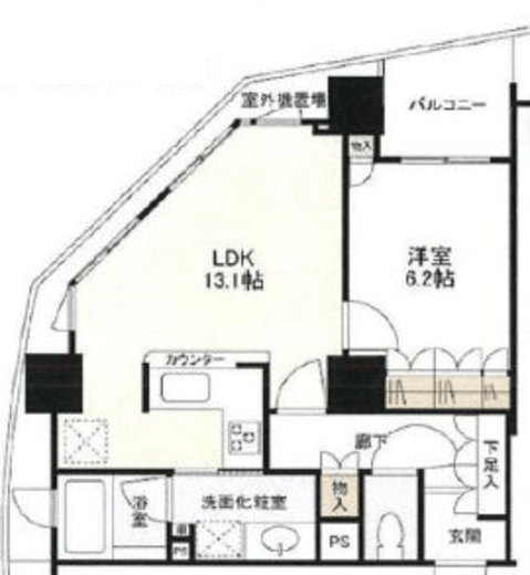 ドレッセ目黒インプレスタワー 13階 間取り図
