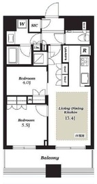 勝どきザ・タワー 43階 間取り図
