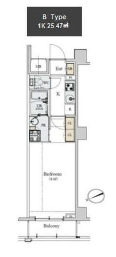 ディームス初台2 202 間取り図