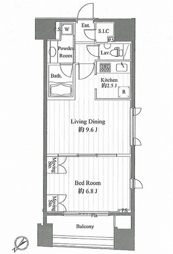 エスティメゾン銀座 807 間取り図