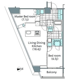 コンフォリア新宿イーストサイドタワー 1516 間取り図