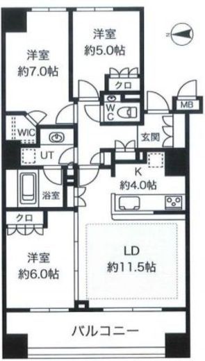 グレンパーク駒場 8階 間取り図
