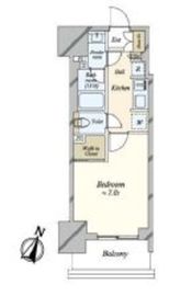 シティハウス東麻布 8階 間取り図