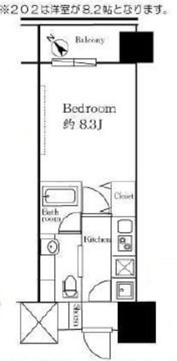 プレシャス渋谷 202 間取り図