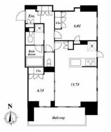 クラッシィスイート・ジオ東麻布 6階 間取り図