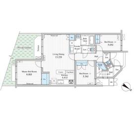 BLESS学芸大学theCourt 104 間取り図