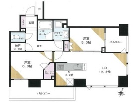 シティタワー上野池之端 10階 間取り図