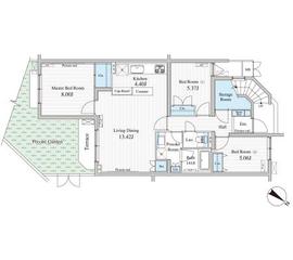 BLESS学芸大学theCourt 106 間取り図