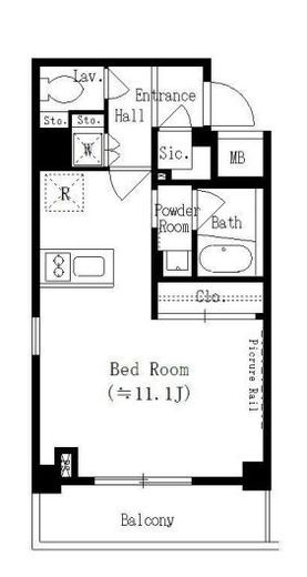 レジディア麻布十番2 405 間取り図