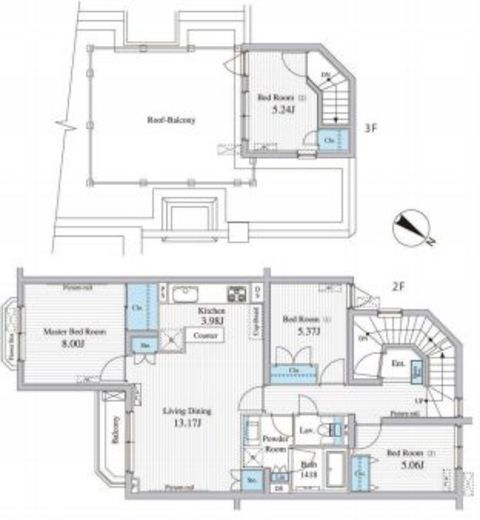 BLESS学芸大学theCourt 107 間取り図