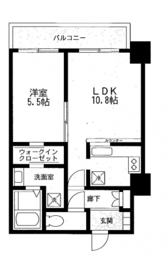 ベイクレストタワー 14階 間取り図