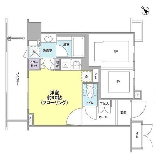 クオリア銀座 6階 間取り図