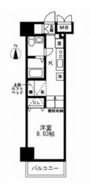 レジディア上野御徒町 203 間取り図