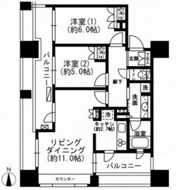 レジディア市ヶ谷 1303 間取り図