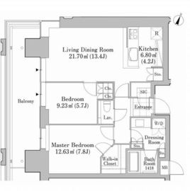 六本木グランドタワーレジデンス 1009 間取り図