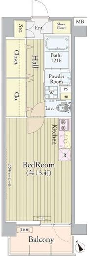 エストレリータ新宿落合 401 間取り図