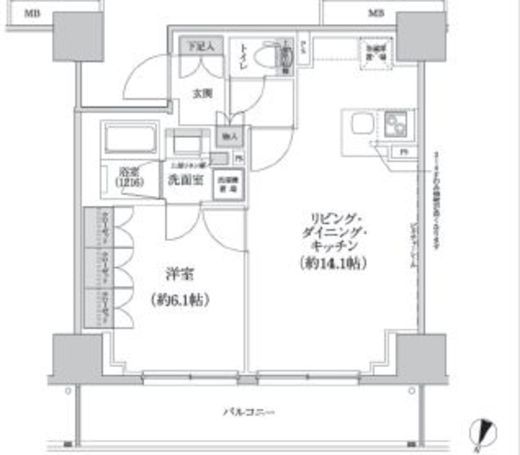 パークハビオ渋谷本町レジデンス 311 間取り図