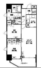 グランスイート南麻布 7階 間取り図