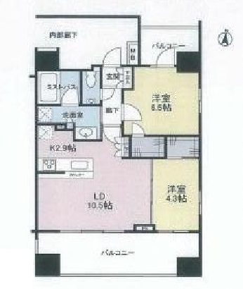 ブランズ南麻布 9階 間取り図