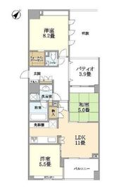 サンクタス築地 4階 間取り図