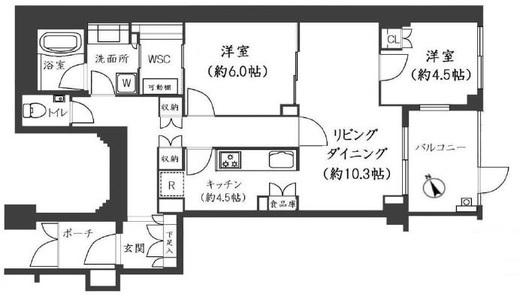 ルフォン学芸大学 1階 間取り図
